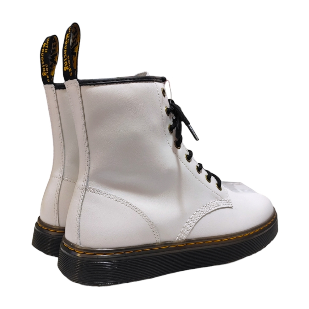 Dr. Martens Zavala White Leather Lace Up High Top Combat Boots Mens Size 8 - Picture 5 of 8